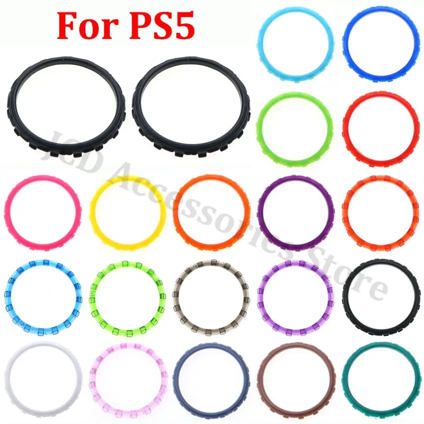 JCD 4 anelli di accento rocker per levetta con accento colorato in plastica per accessori per gamepad controller PS5