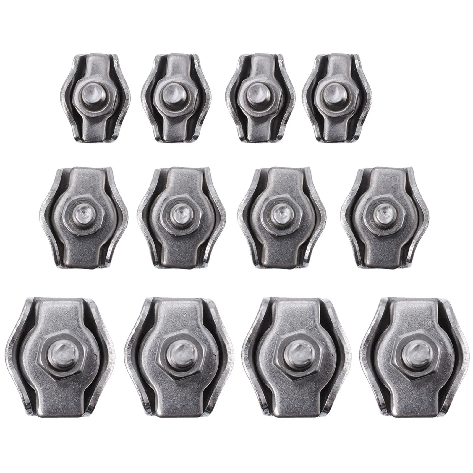 Morsetti per Cavi in Acciaio Inox, 12 Pezzi, Clip a Bullone Singolo per Funi Metalliche, Attrezzatura Nautica Resistente alla Corrosione