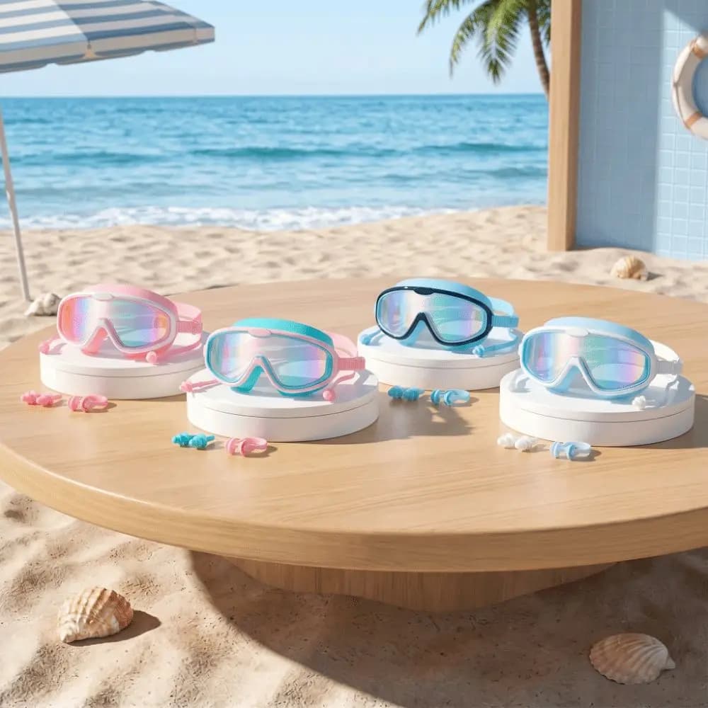 Anti-Fog Swimming Goggles HD View UV Protection Big Frame Swim Goggles Multi-color Waterproof Large Frame Swim Goggles For Kids