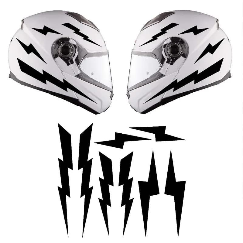 Lightning Graphic Motorcycle Decal Set Waterproof Vinyl Stickers for Helmet Fuel Tank Body UV Scratch Resistant Bike Accessories