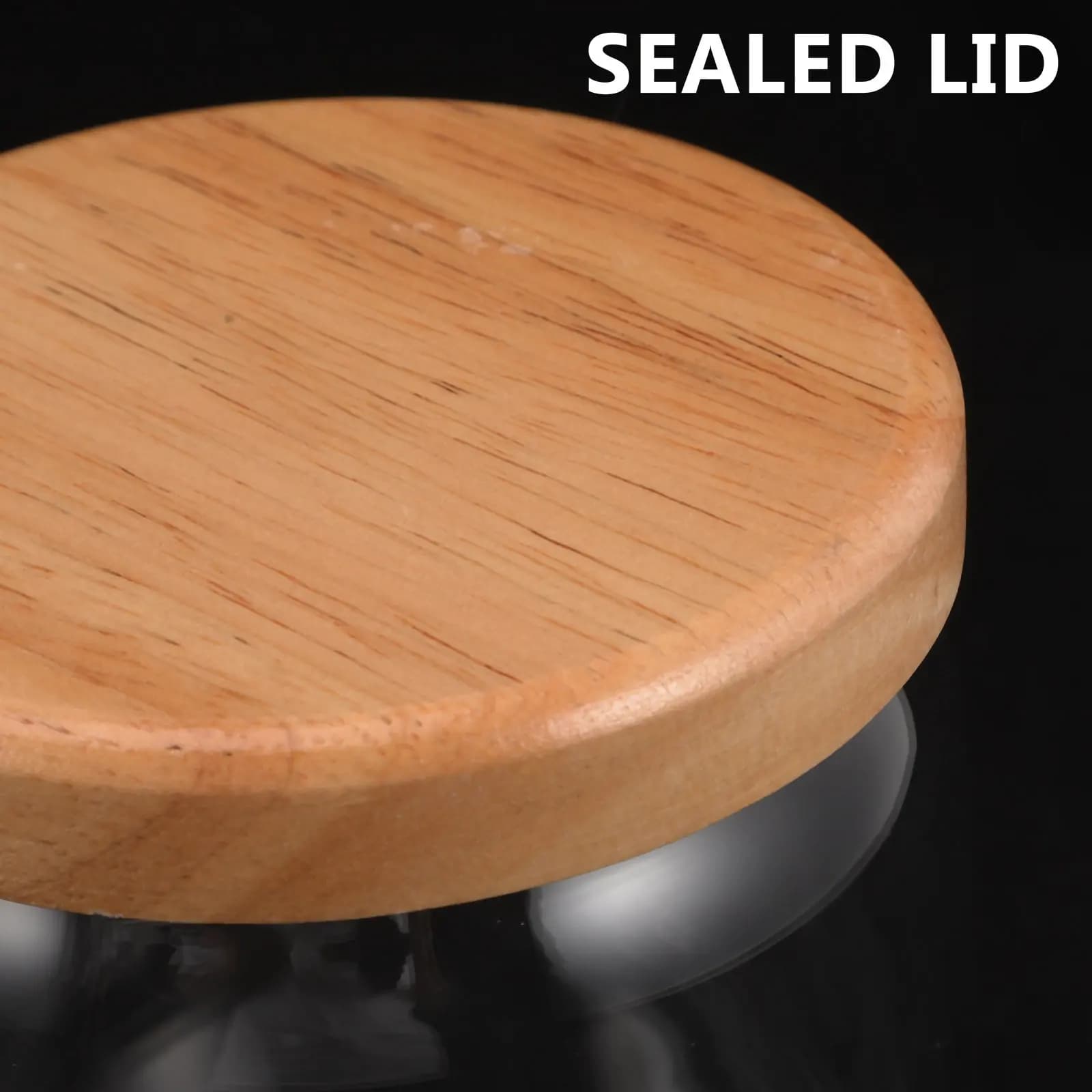 Glass Coffee Bean Storage Jar Wood Lid Airtight Sealed Container for Tea Snacks Dried Fruit Kitchen Pantry Canister