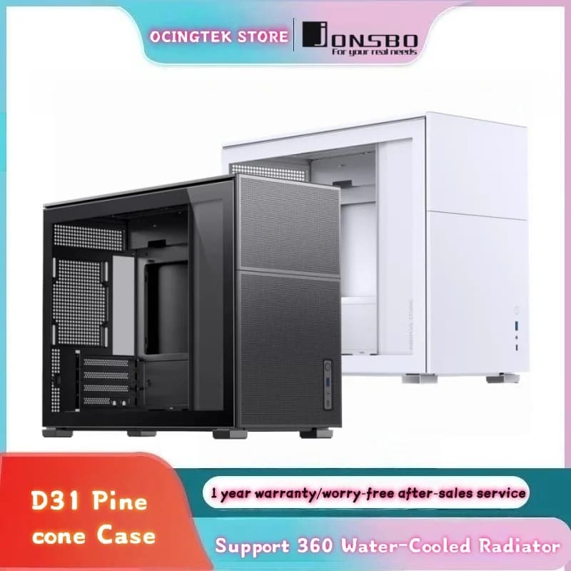JONSBO Pinecone D31 MESH MATX Chassis Dual 360 Row di raffreddamento Alimentatore ATX Type-c Gen2 10 Gbps + Scheda video lunga