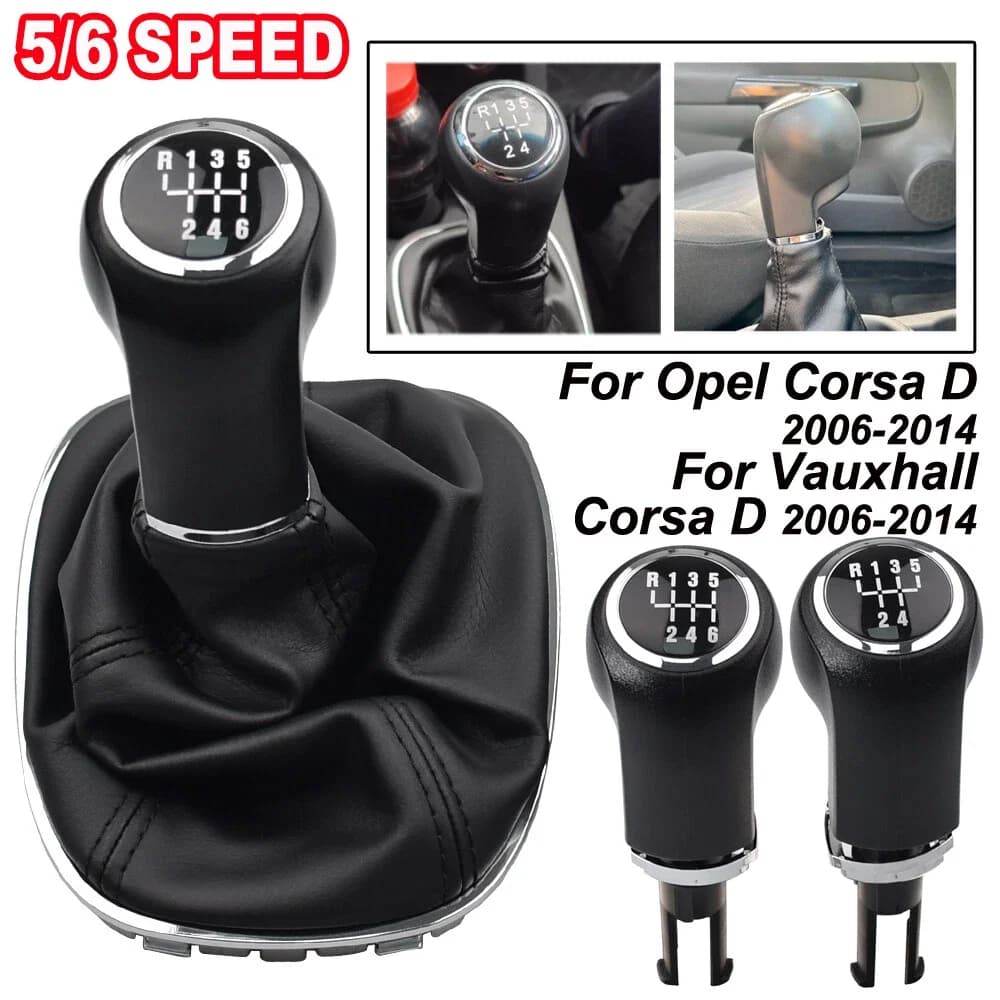 5/6 Velocità Auto Pomello Del Cambio Gaitor Boot per OPEL VAUXHALL CORSA D 2006 2007 2008 2009 2010 2011 2012 2013 2014 Accessori Auto