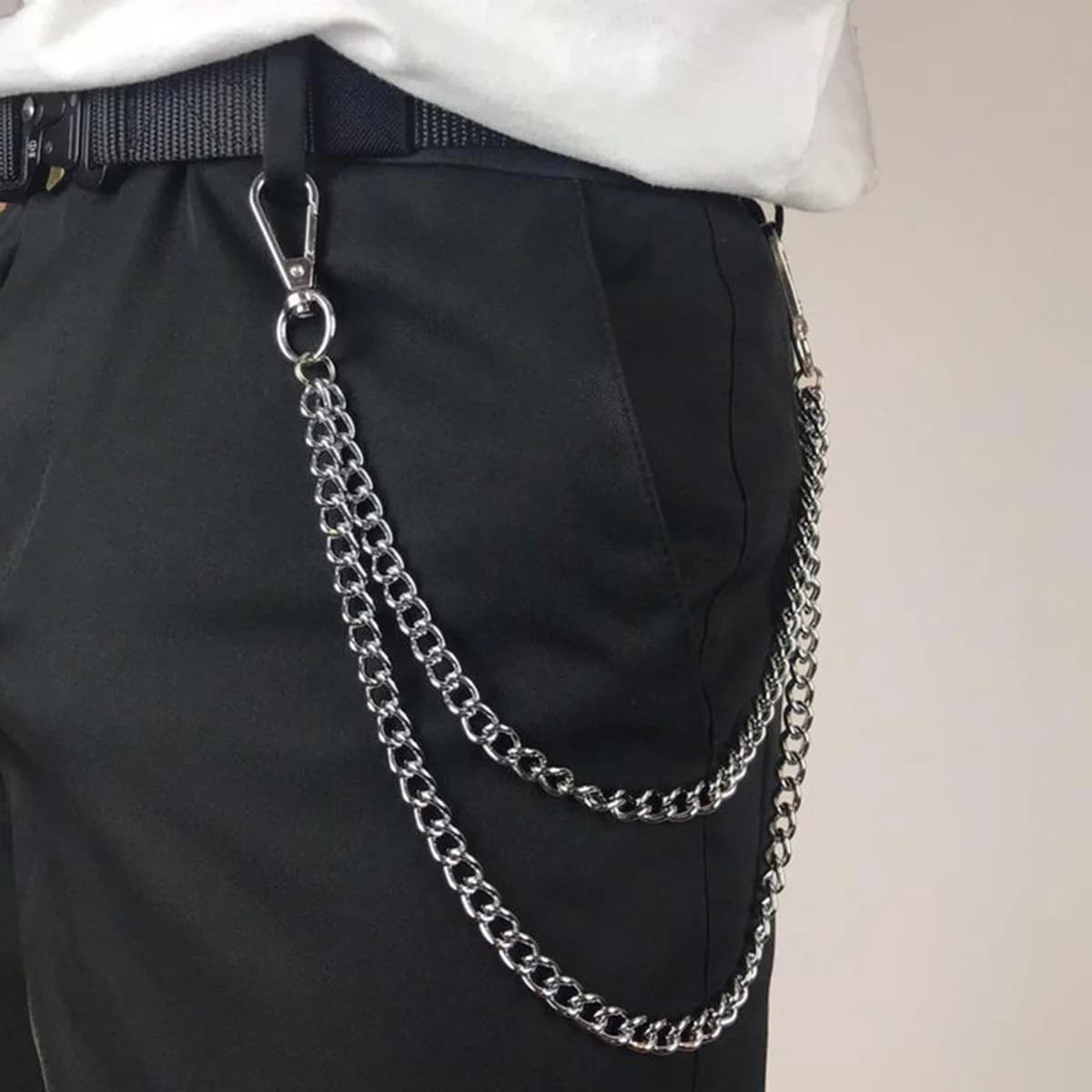 Accessories for fashionable jeans chains in metal style punk pendant for versatile pants Chain key chain hip-hop waist