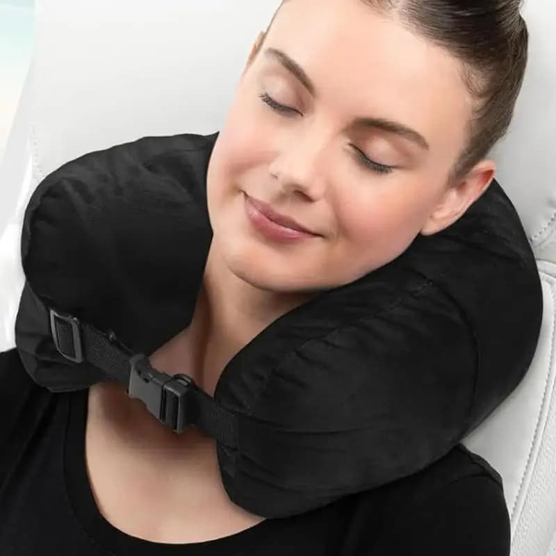 Cuscino per il collo riempibile portatile Cuscino per il collo riempibile salvaspazio per vestiti Cuscino multifunzionale a forma di U per l'aereo del treno dell'auto