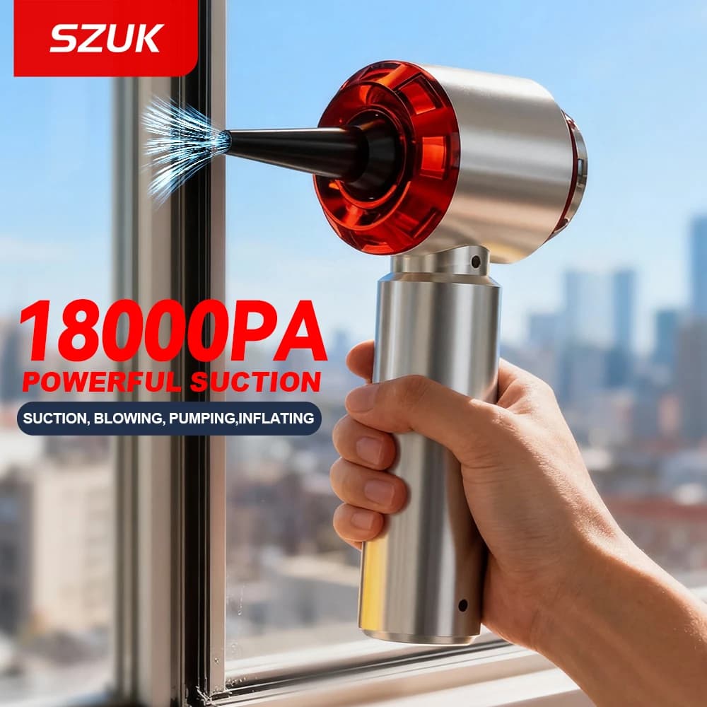 SZUK 18000PA Mini Aspirapolvere per Auto Senza Fili, Potente Pulitore Portatile per Auto, Macchina per Pulizia Manuale