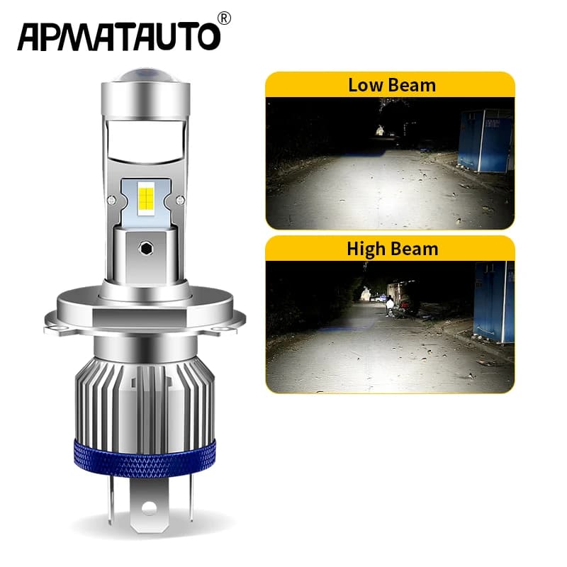 H4 HS1 LED Lampadine per fari moto H4 Moto Light Hi Lo Fascio bianco Mini lente per proiettore 9600LM per Yamaha Kawasaki Suzuki Honda