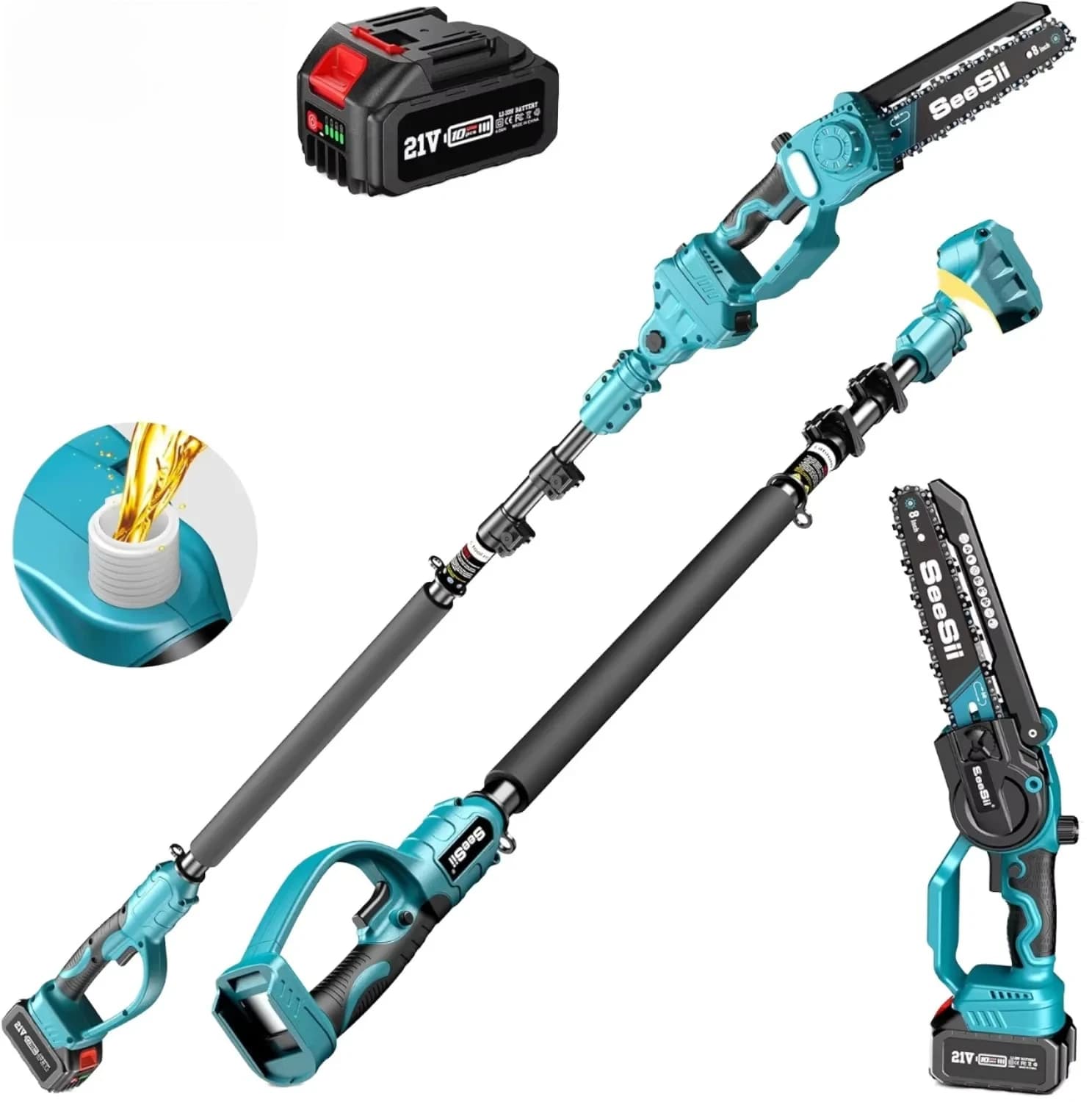 Telescopic Chain Saw for Gardening, Long Handle Power Scissors, Telescopic Battery Electrical Tool for Exterior