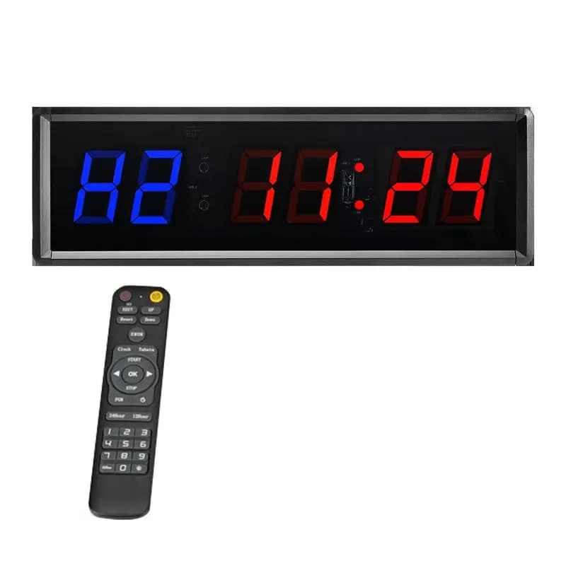 Timer da palestra HLZS-1,5 pollici a 6 cifre, timer a intervalli LED, orologio digitale da parete con conto alla rovescia, timer fitness per palestra domestica