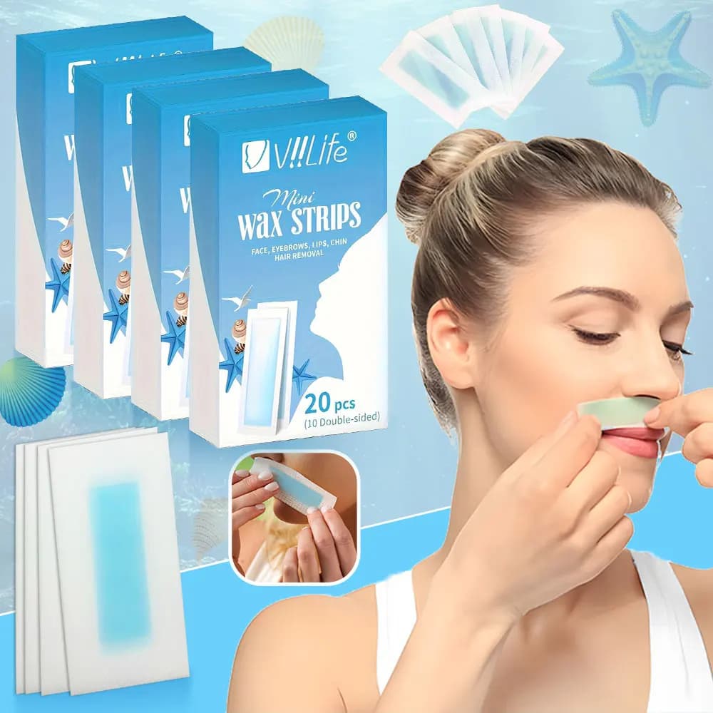 Vliife 20/40Pcs Depilatory Wax Strips For Hair Removal Wax Paper Cold Wax Strips Paper For Face Neck Arm Leg Body Beauty Tools