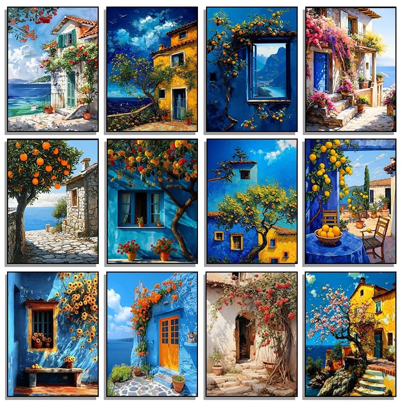 Beautiful Nature Scenery Oil PostersThe Tree In The Corner Of The Wall Canvas Painitngs And Prints For Living Room Bedroom Decor