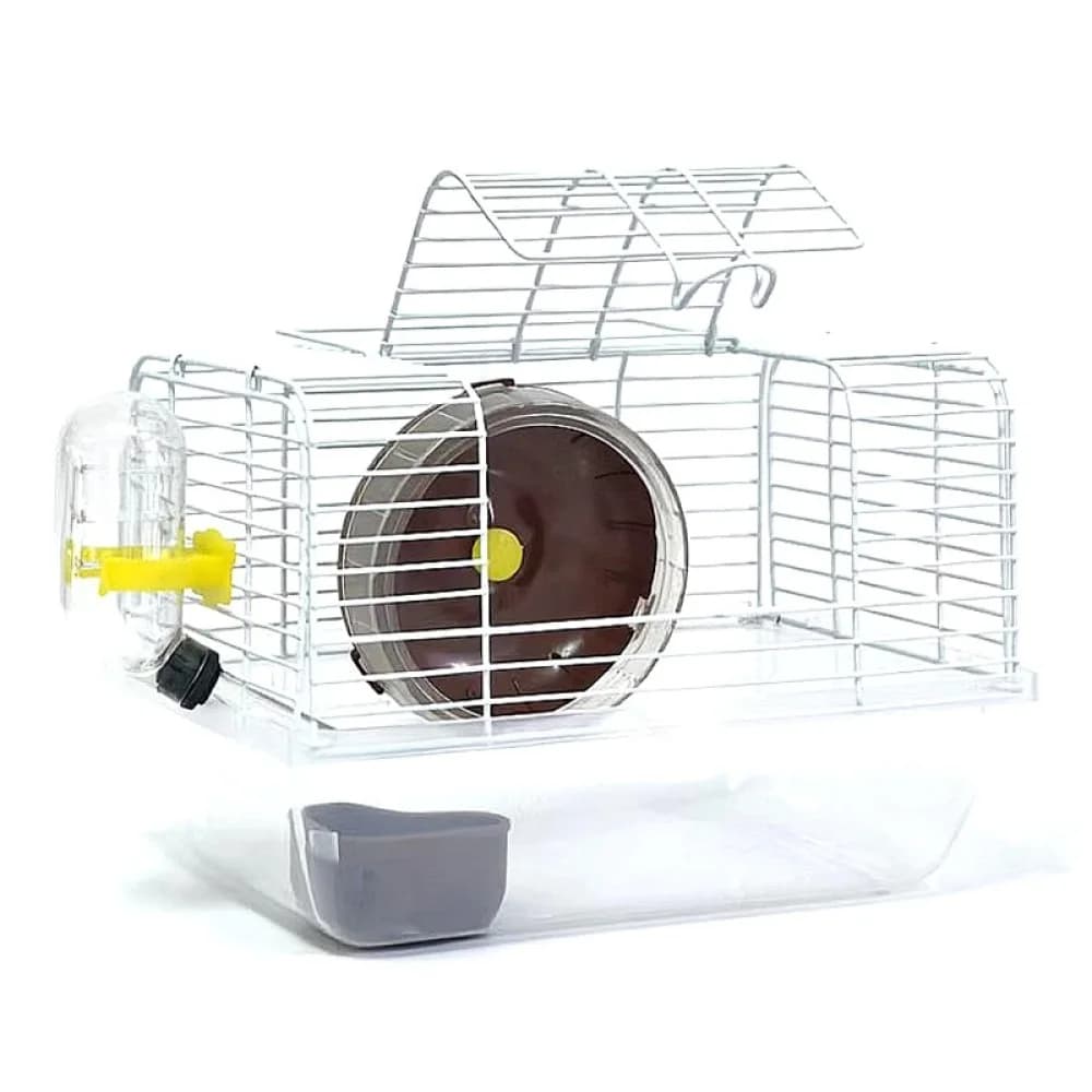 Foldable Hamster Habitat Portable Plastic Pet Villa Cage With Exercise Wheel Water Bottle Food Bowl Durable House