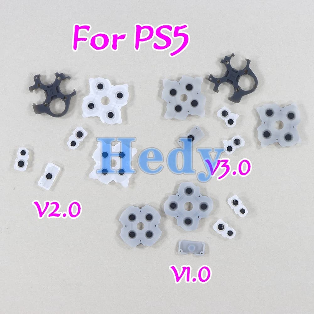 2 set di gommini conduttivi in silicone morbido per controller PlayStation 5 PS5 V1 V2 V3, tasti adesivi e accessori per tastiera