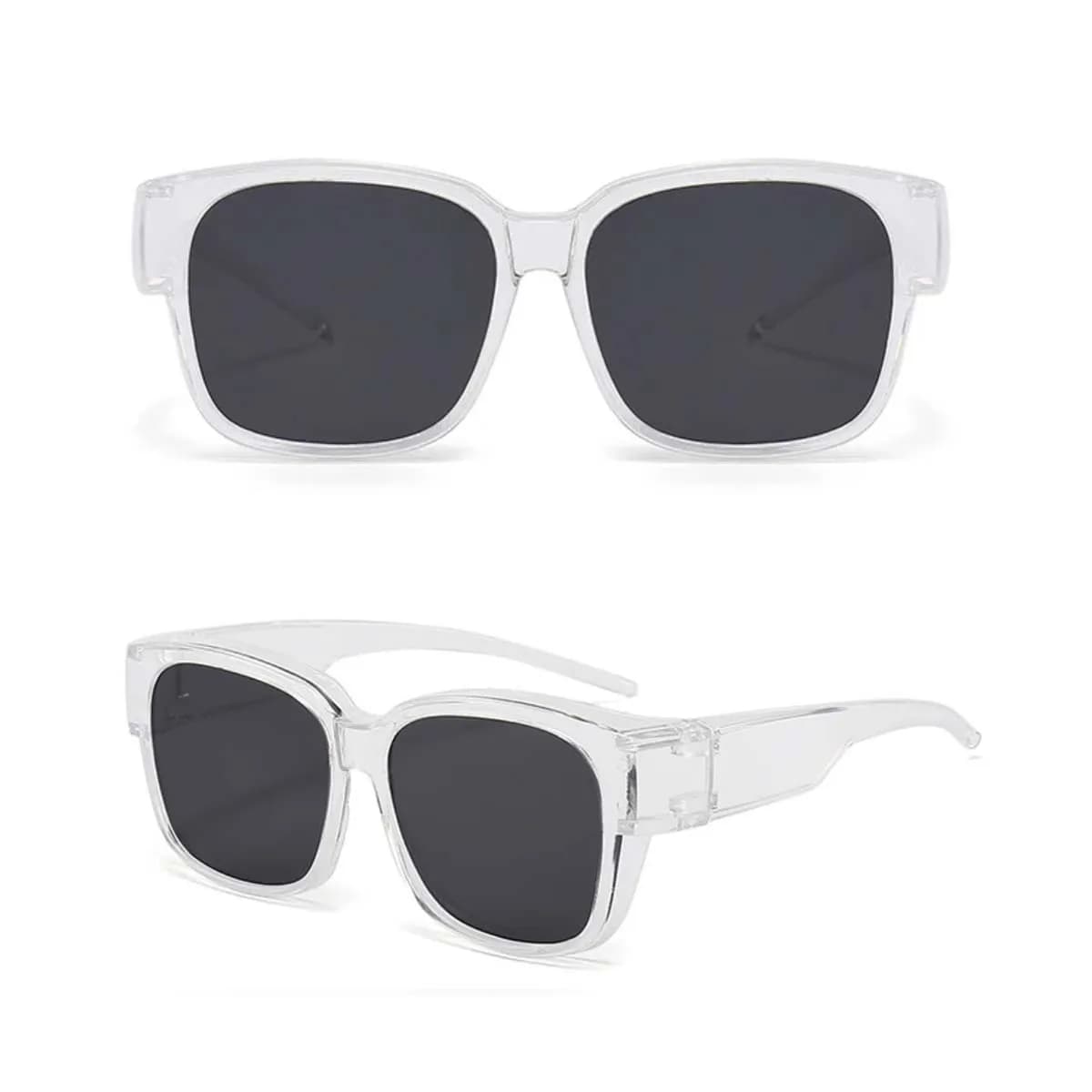 Occhiali da sole avvolgenti quadrati alla moda, design adattabile per occhiali da vista