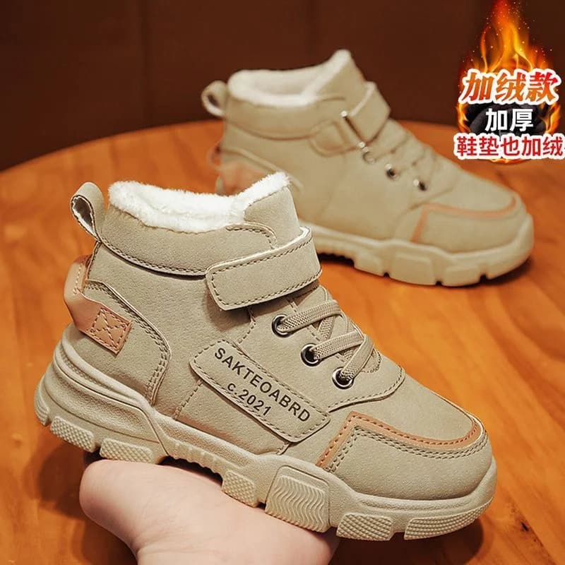 Stivali Invernali Spessi e Caldi per Ragazzi, Scarpe da Neve Imbottite in Cashmere, Stivali in Pile per Bambini, Scarpe da Trekking per Studenti