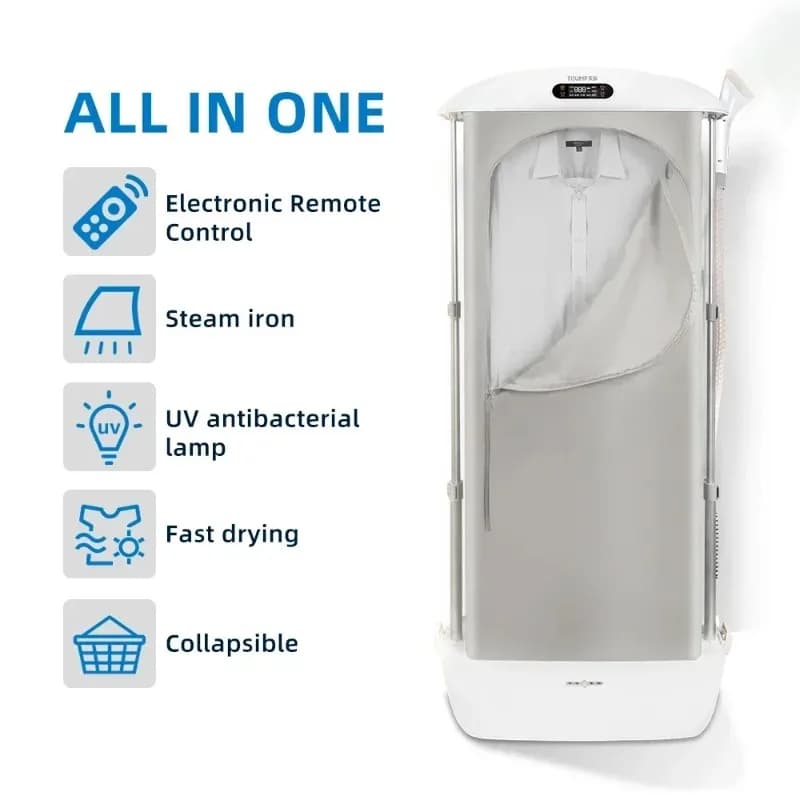 Foldable Portable Electric Clothes Dryer Automatic Mobile UV Steam Garment Steamer Wrinkle Removal Household Dryer Machine