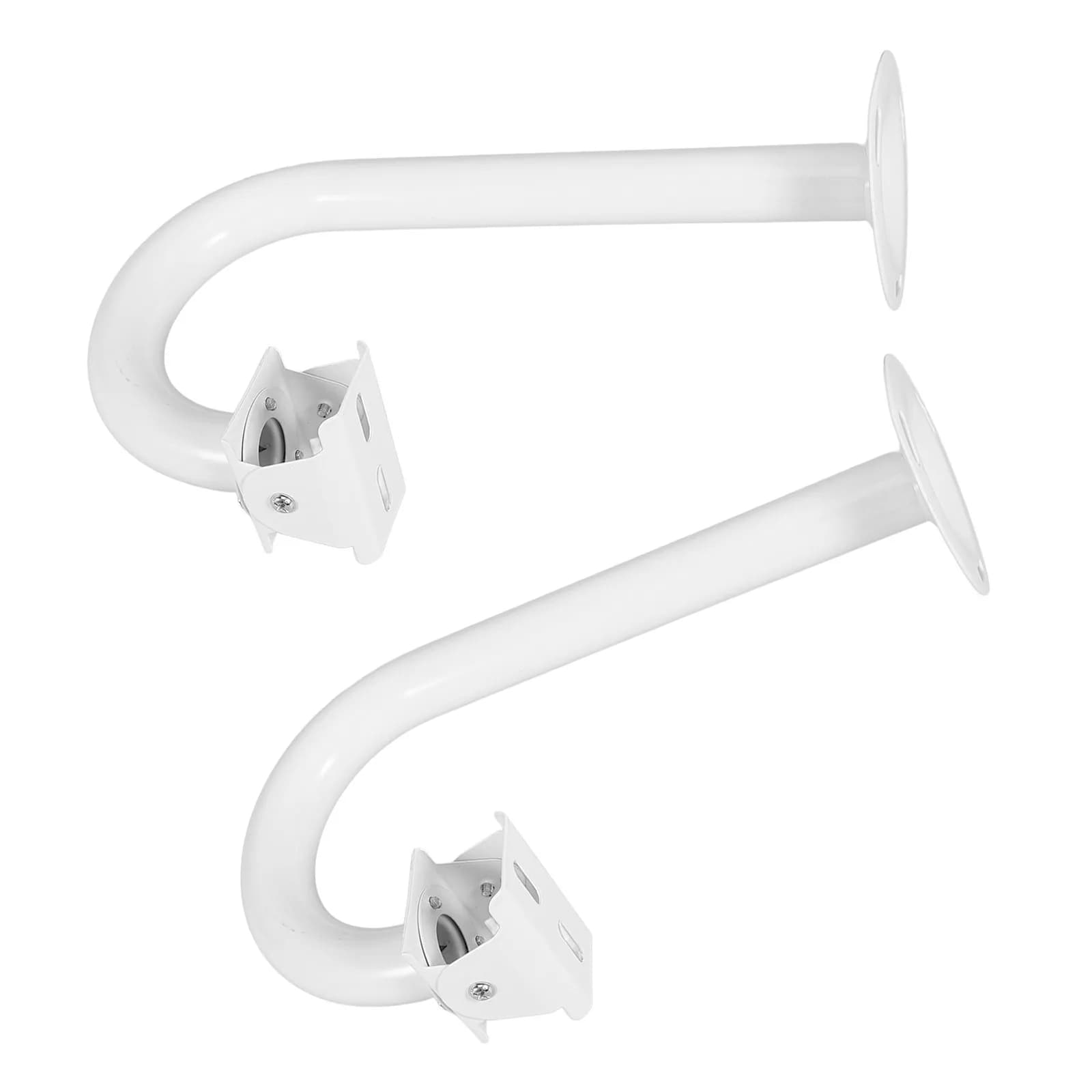 2Pcs Adjustable Cctv Security Camera Mount Bracket Extendable J Shaped Outdoor Wall Pole Mount Heavy Duty Multiangle Camera