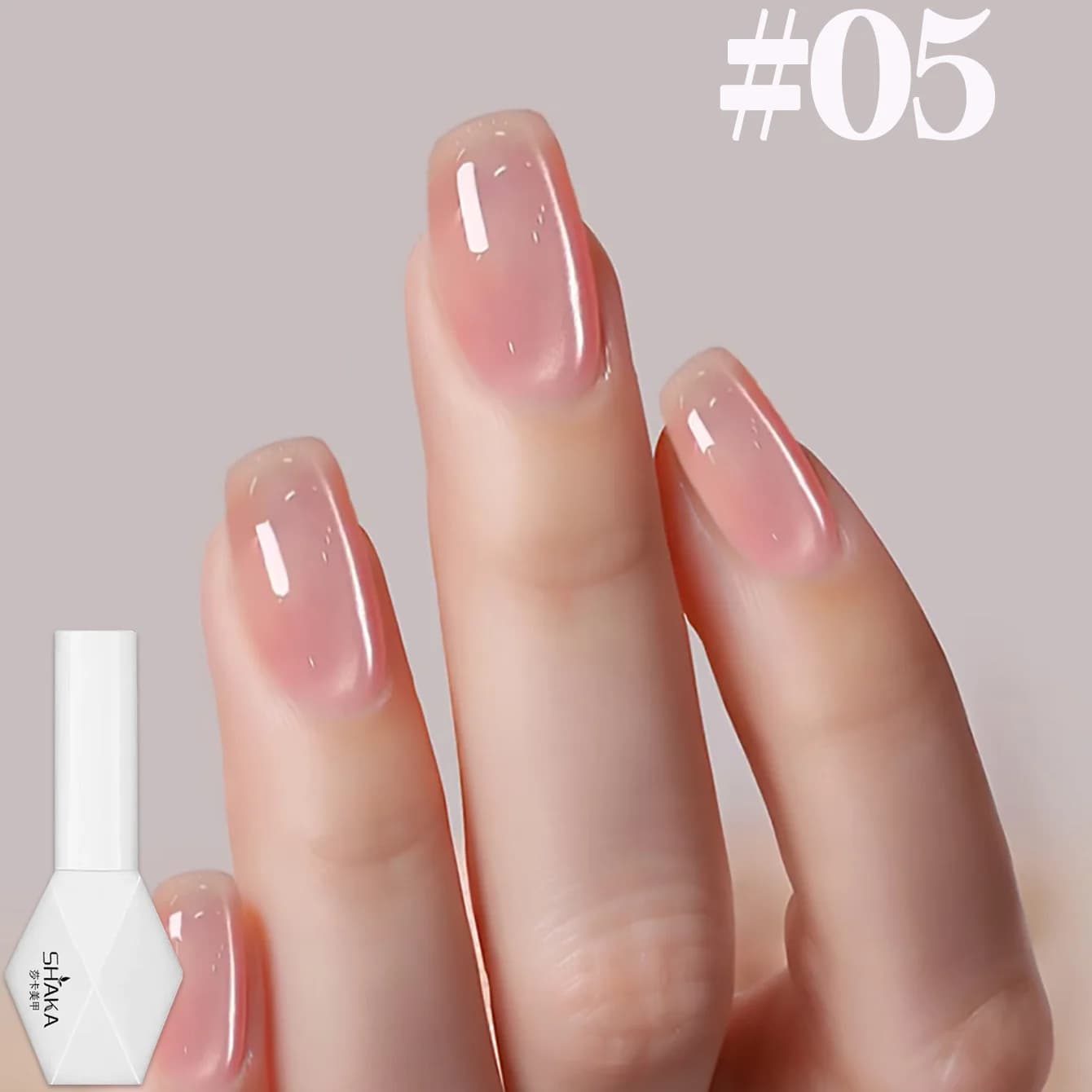 SHAKA 1-12 pz Smalto Semipermanente Gel Effetto Occhio di Gatto Rosa Trasparente Anguria Estivo Popolare, con Perle di Vetro Ghiacciate al Gelsomino per Nail Art