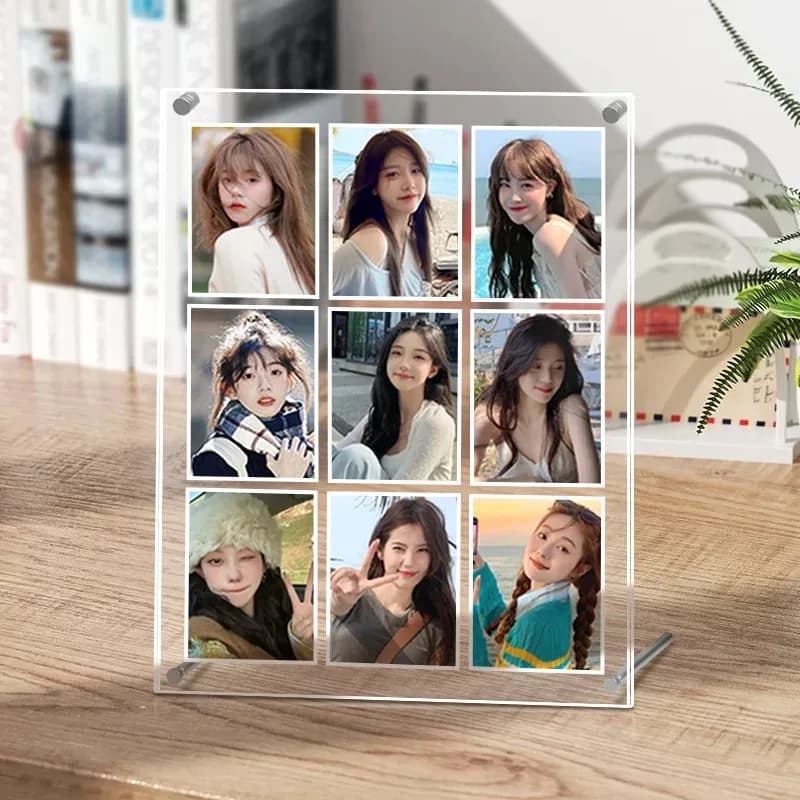 Espositore per Fotocard in Acrilico, Cornice per Foto di Idoli Kpop, Protezione per Fotocard, Decorazione da Scrivania