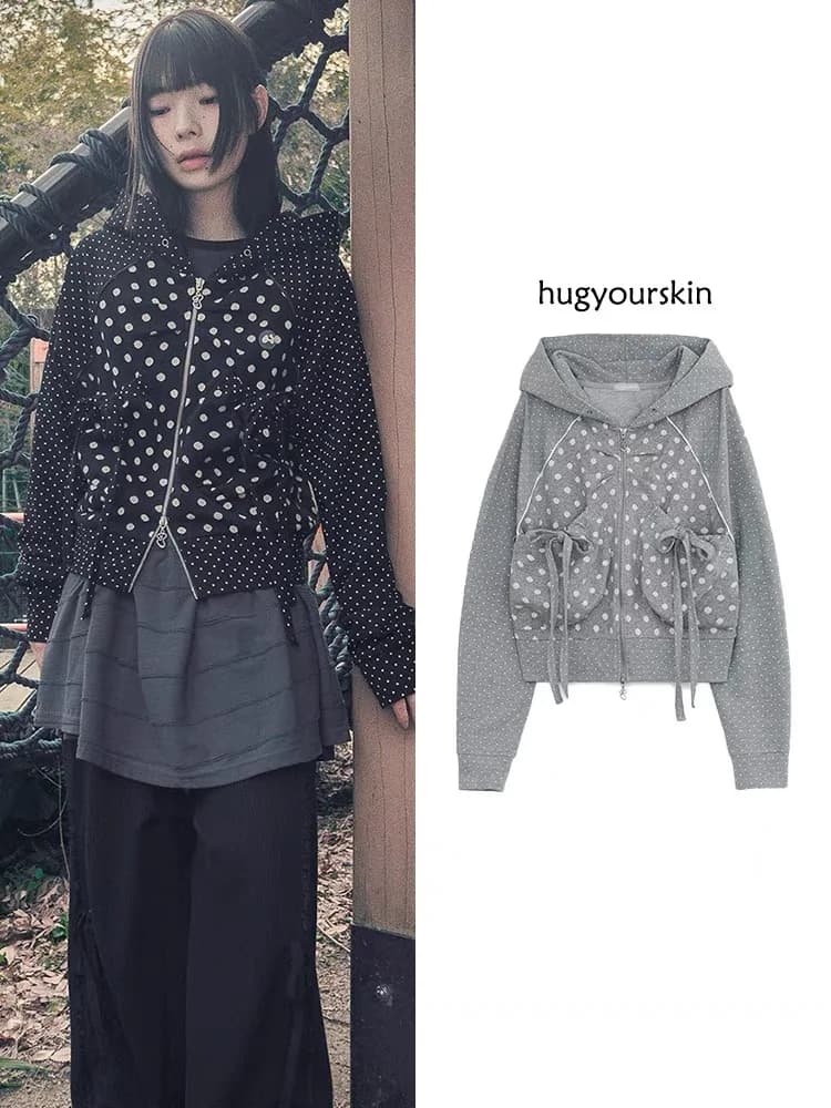 Casual Style Color Block Hoodie Jacket Women's Slim Fit Top Spring 2025 Cotton Long Sleeve Zipper Closure Pattern