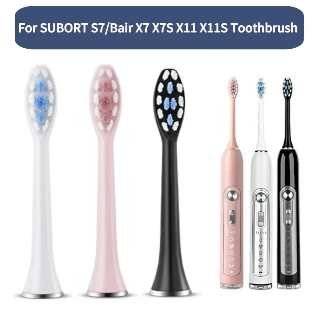 8PCS Replacement brush heads for SUBORT S7/Bair X7 X7S X11 X11S Electric toothbrush accessories Ugelli White bristles