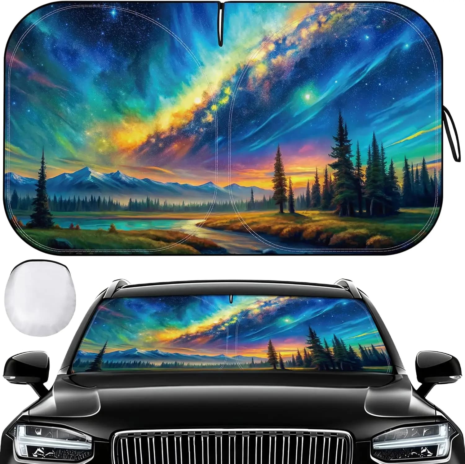 Parasole per Parabrezza Auto con Tecnologia Anti-Luce per Protezione dal Calore e dai Raggi UV, Parasole Pieghevole per Berline e SUV
