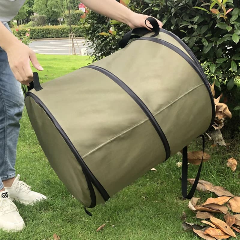 Contenitore per rifiuti portatile e pieghevole, sacco per foglie da giardino, bidone per fiori e erba, ideale per campeggio e giardinaggio