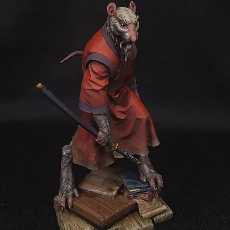 1/24 Figura in resina Modello Kit Collezione Hobby Mouse in miniatura Kung Fu Master Splinter Smontato Non verniciato Kit di garage di montaggio