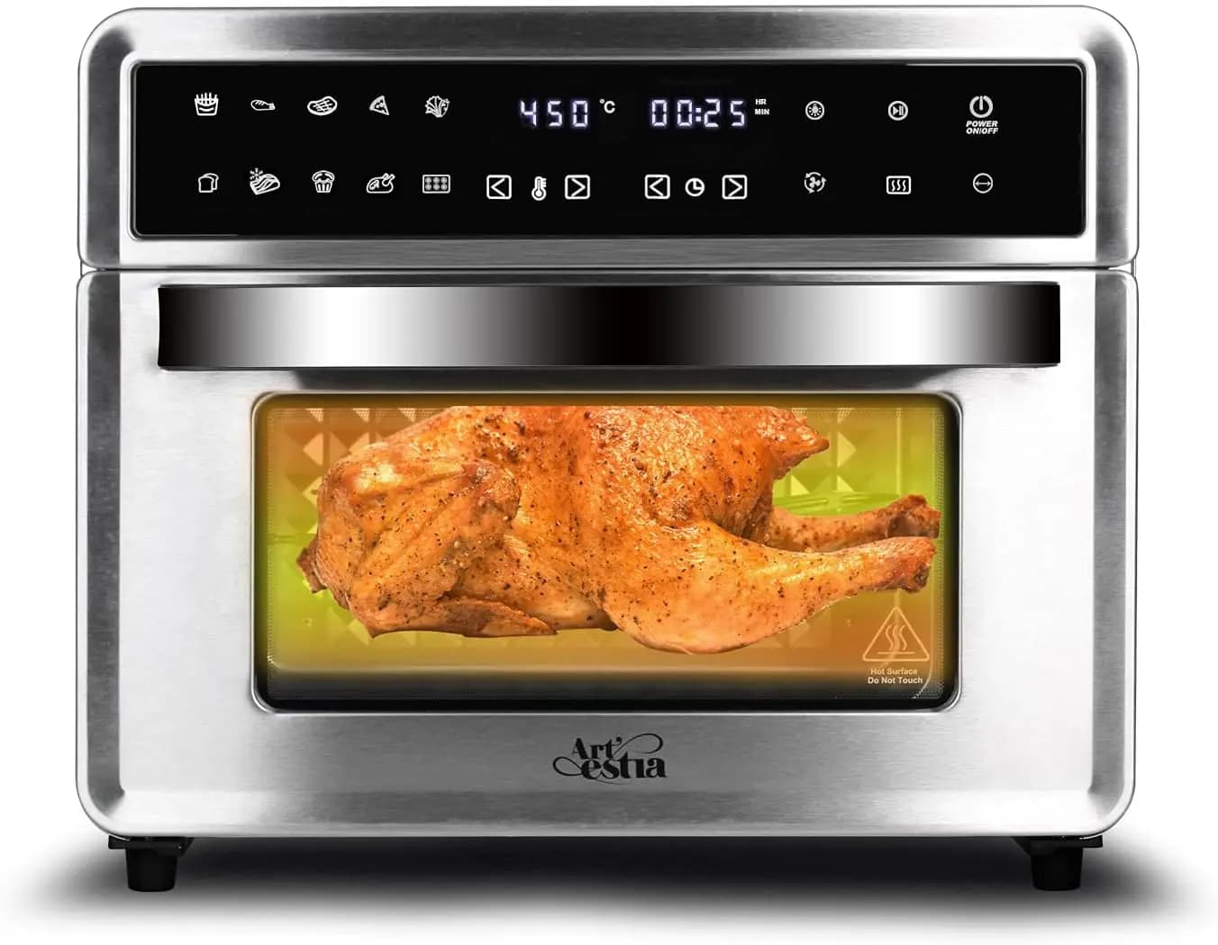 10-in-1 Digital Convection Air Fryer Toaster Oven, 26.4 QT Large Countertop Oven with Dehydrate & Reheat Functions, Multifunctio