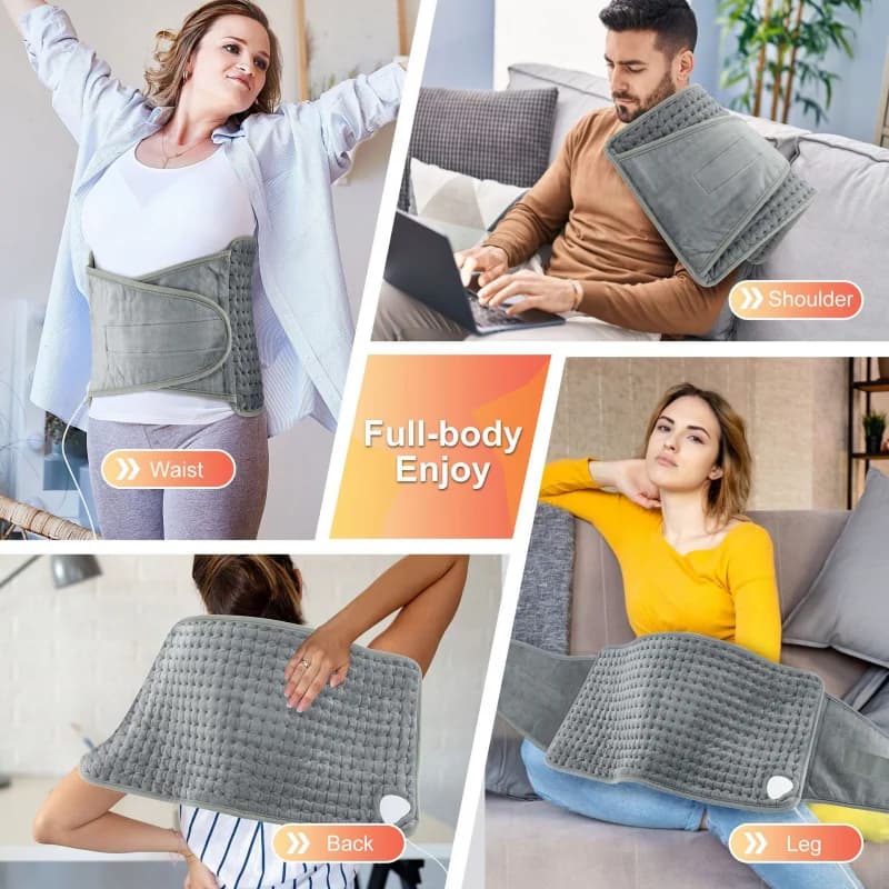 Coperta elettrica Cintura di supporto per la vita riscaldata Regolazione della temperatura a 9 marce4Caldo termico Tappetino riscaldante multifunzionale per fisioterapia