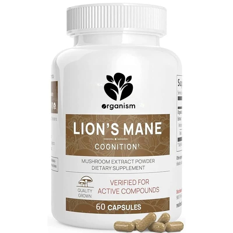 Capsules of crine mushroom extract of lions (60 capsules) Capsules of mushroom extract powder of lion crine | Brain supplement, brain vitamins