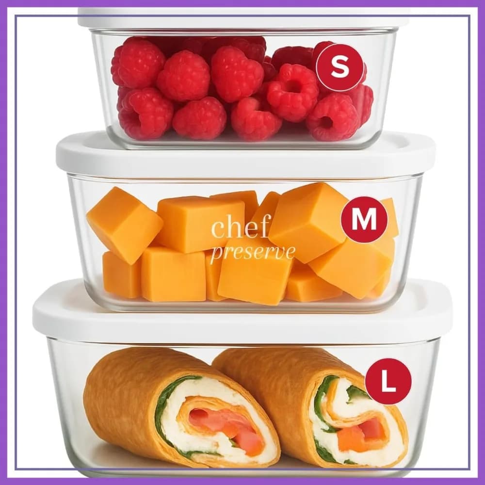 Contenitori in Vetro per Alimenti con Chiusura Sottovuoto, Set da 3, Compatibili con Sigillatore Manuale