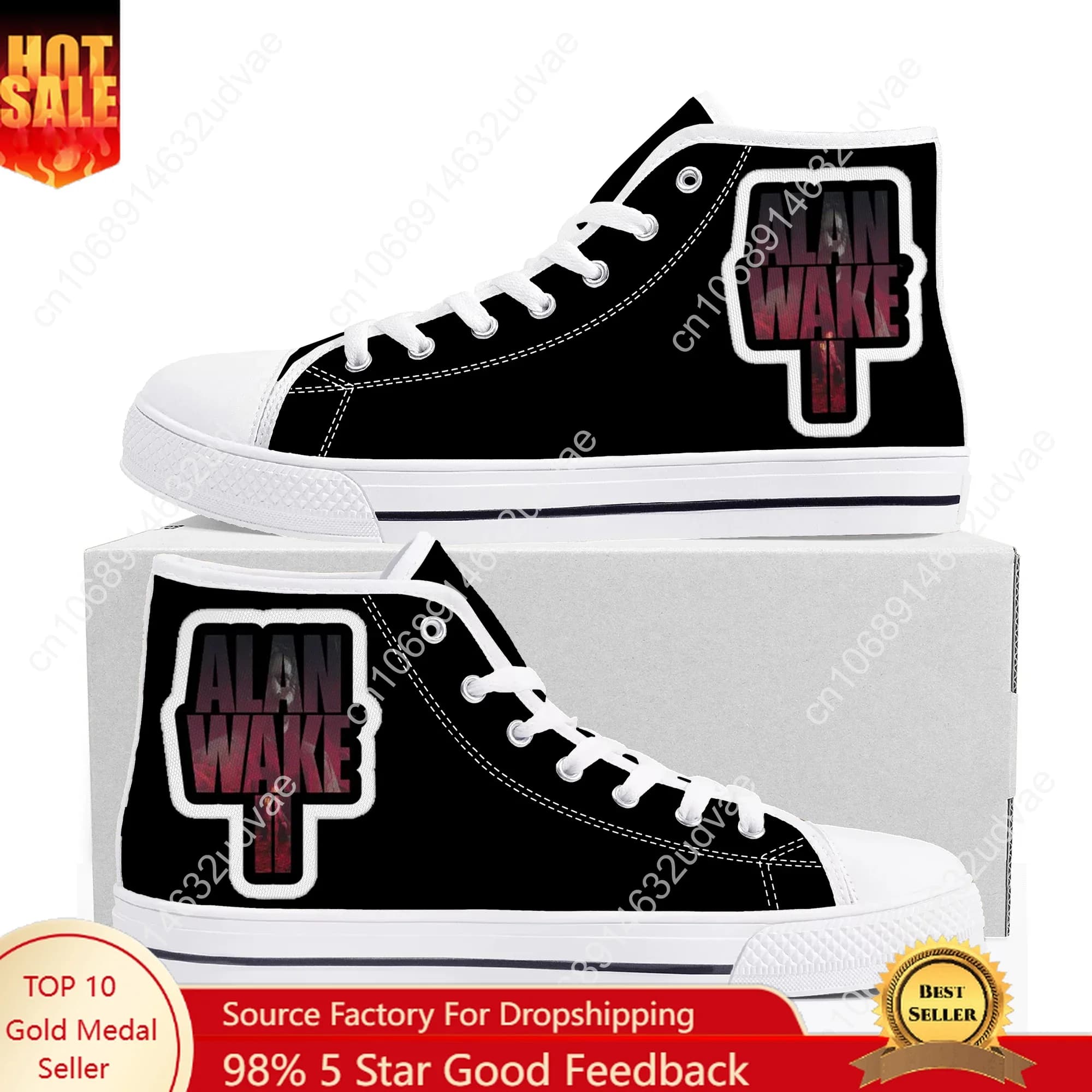 Alan Wake 2 High Top Shoes Mens Womens Teenager Sneakers Canvas High Quality Outdoor Daily Sneaker Custom Made Couple Shoe