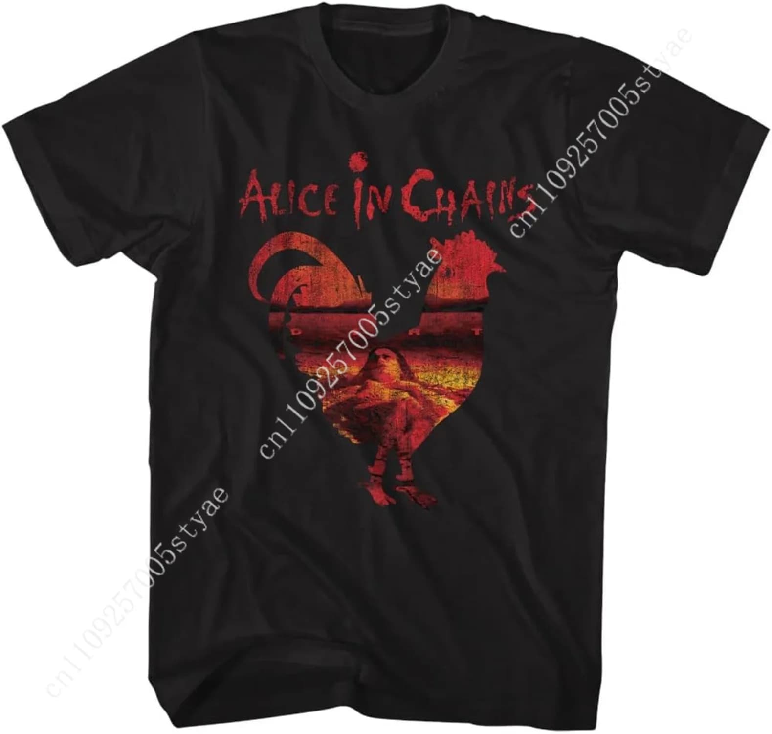 Alice in Chains T-Shirt Black Dirt Album Rooster Mens Short Sleeve T Shirts 90s Music Graphic Tees Men
