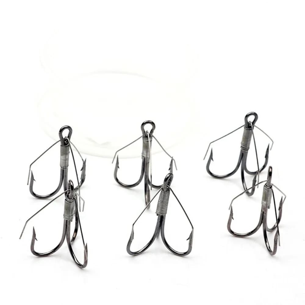 6pcs/box Tackle High Carbon Steel Weedless Treble Hook Treble Design Weedless Design Bass Fly Hook Carp Fishing Hook Fishing