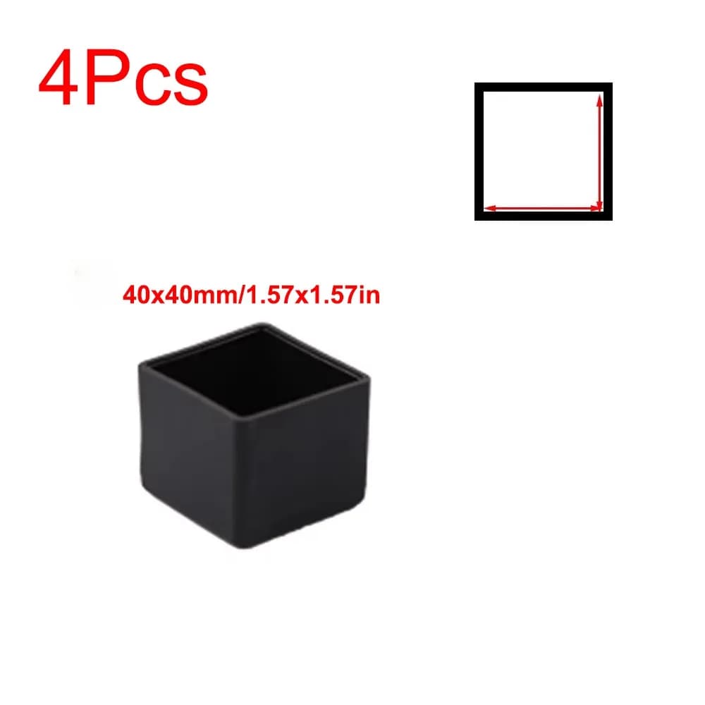 Foot Socks Square Chair Leg Caps Non-slip Round Table Foot Caps Black Furniture Leveling Feet Furniture Protection