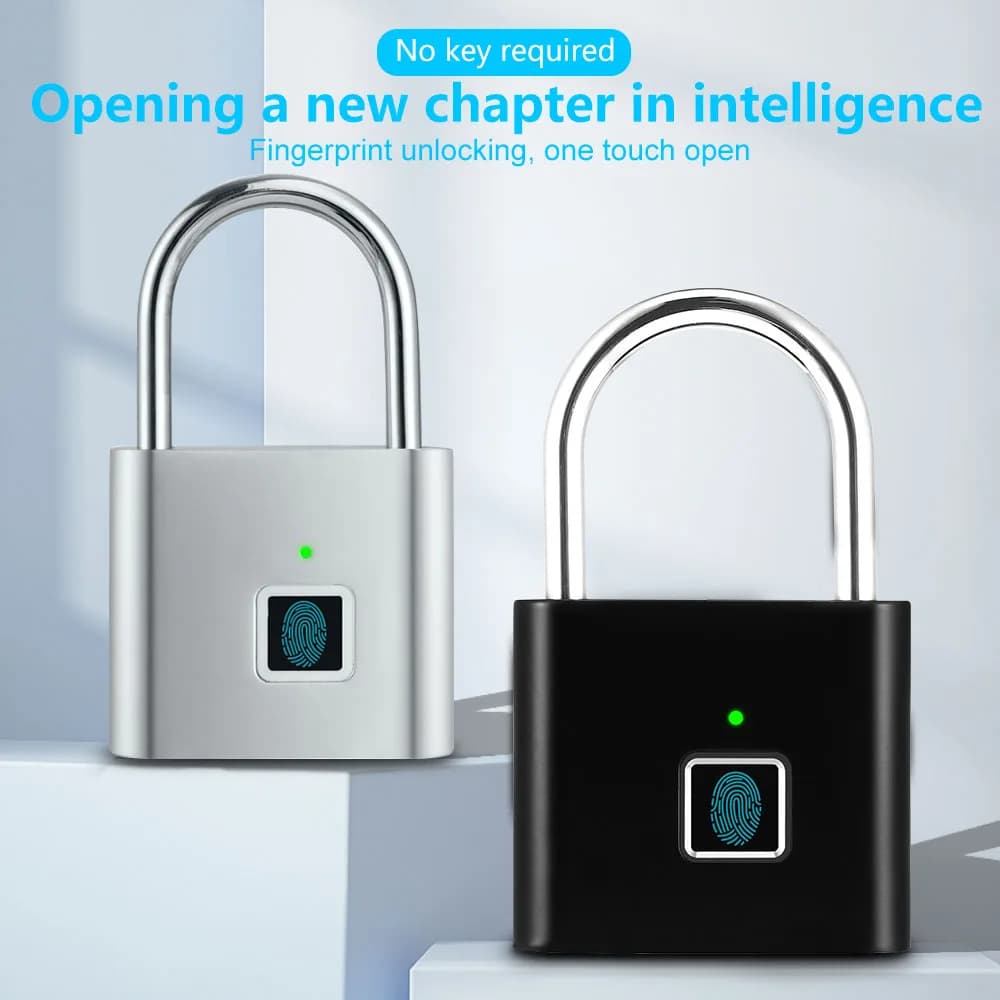 Lucchetto intelligente per impronte digitali Protezione di sicurezza esterna Serratura elettronica senza chiave antipioggia in metallo Anti-ladro caricato tramite USB