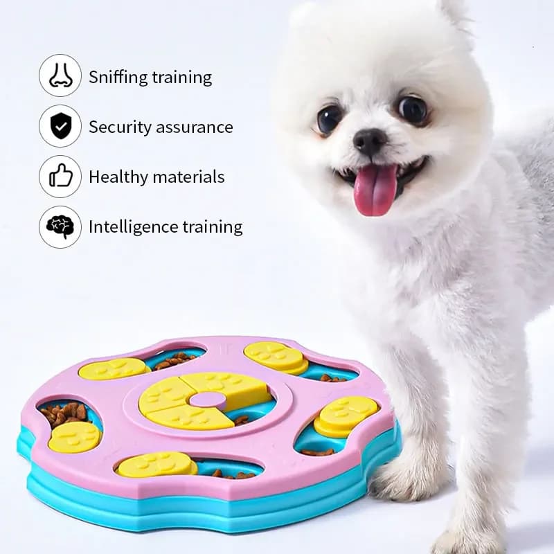 Giocattoli puzzle per cani Alimentatore lento Gioco di addestramento per cani per gatti domestici Interattivo Aumenta il cucciolo di gatto Piatti di alimentazione IQ Ciotola per mangiare lentamente