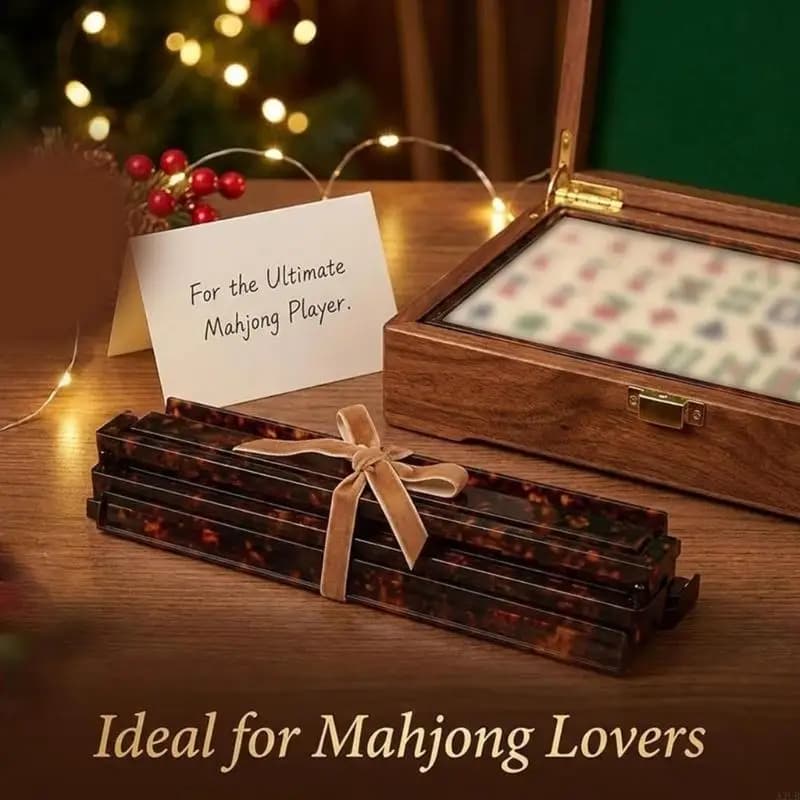Portapiastrelle Mahjong da 4 pezzi da 17,5 pollici Righello Mahjong 2 in 1 per organizzare e conservare facilmente le carte con