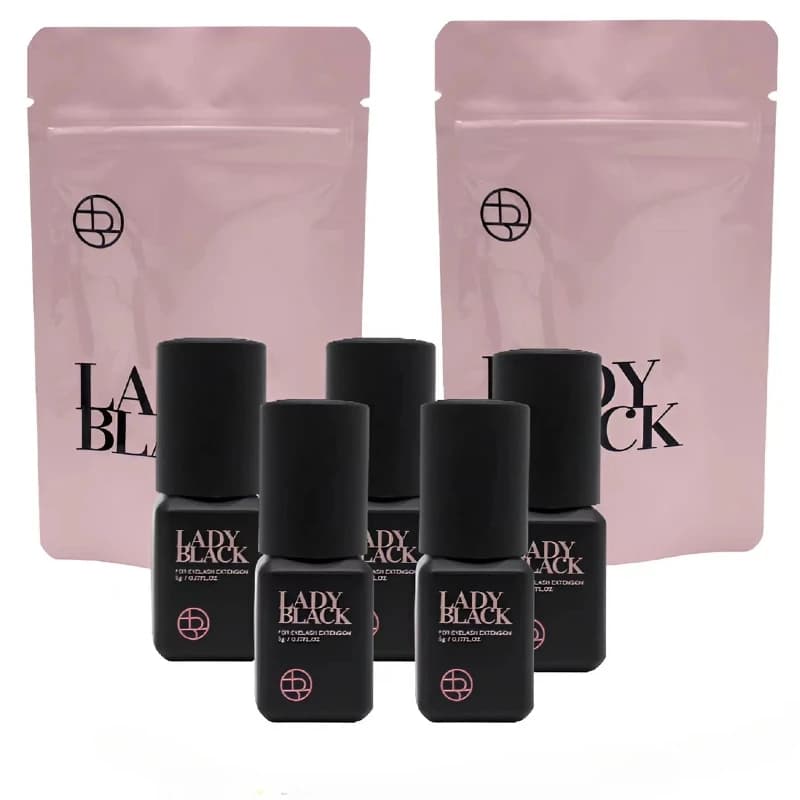 2/5/10pcs Corea Lady Colla Nera per Estensioni Delle Ciglia 5ml Ad Asciugatura Rapida False Lash Adesivo Strumenti di Trucco Ciglia Colla Fornitori