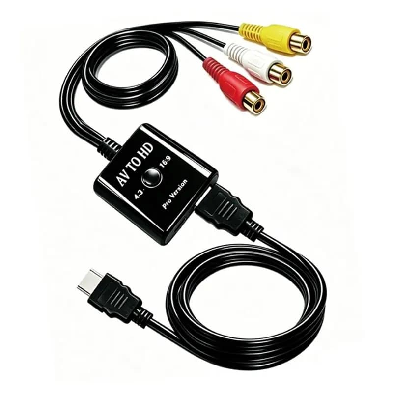 A97I-1080P RCA AV To HDTV Converter CVBS Video Audio Adapter 16:9/4:3 Conversion With -Compatible Cable