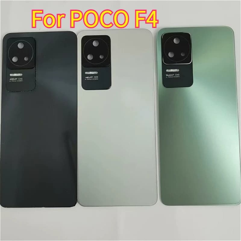 F 4 Battery Back Cover For Xiaomi POCO F4 Rear Housing Door Case Replace Repair Spare Parts + Camera Lens 22021211RG 22021211RI