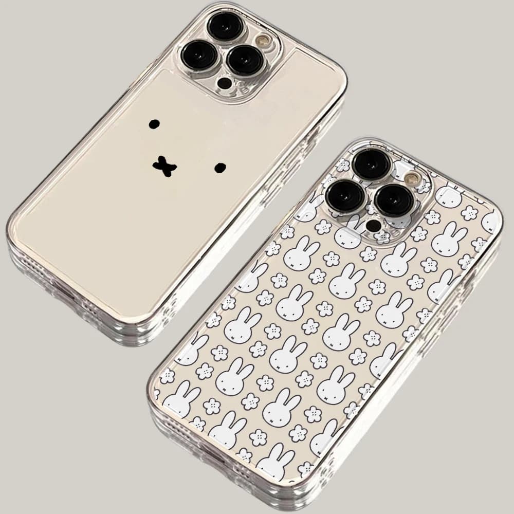 Cute Rabbit M-Miffies Phone Case for Redmi 14C 13C 12C 10C Note 15 14 13 12 11 10 9 8 Pro Plus 5G Soft TPU Transparent Cover
