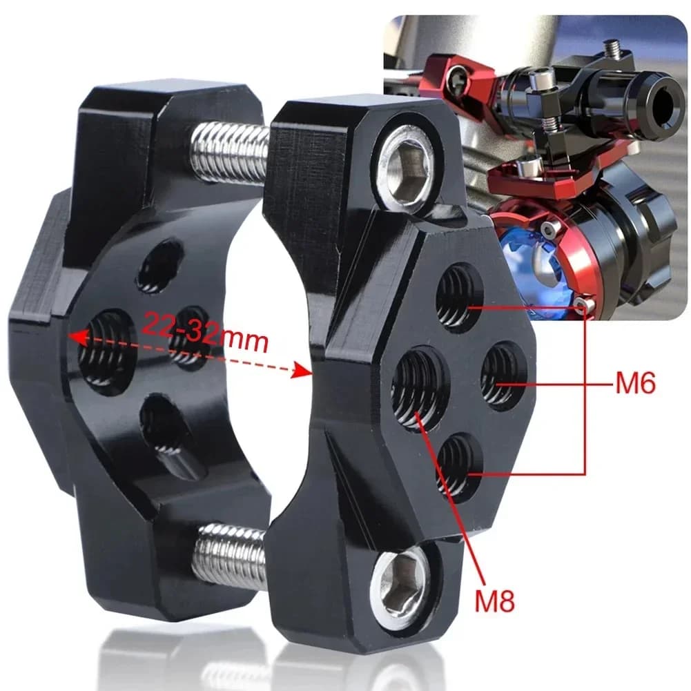 Morsetto per staffa di montaggio per paraurti manubrio moto universale 22-32mm per faretto a LED indicatori di direzione fendinebbia accessori in metallo