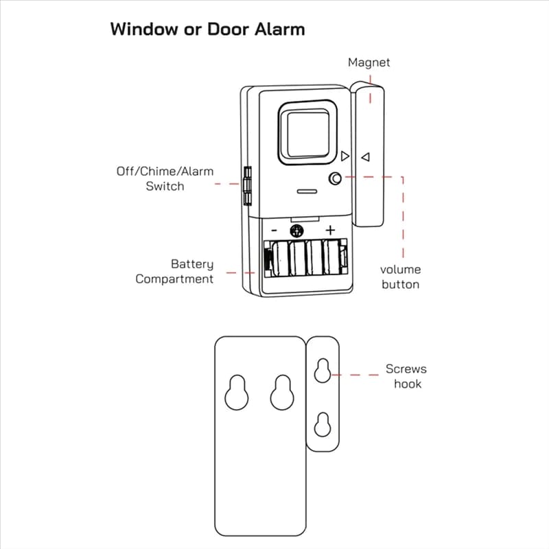 CJSD-Allarme per porte e finestre, volume regolabile, carillon/allarme, sensore di allarme per porte e finestre per la sicurezza domestica, sicurezza dei bambini, confezione da 4