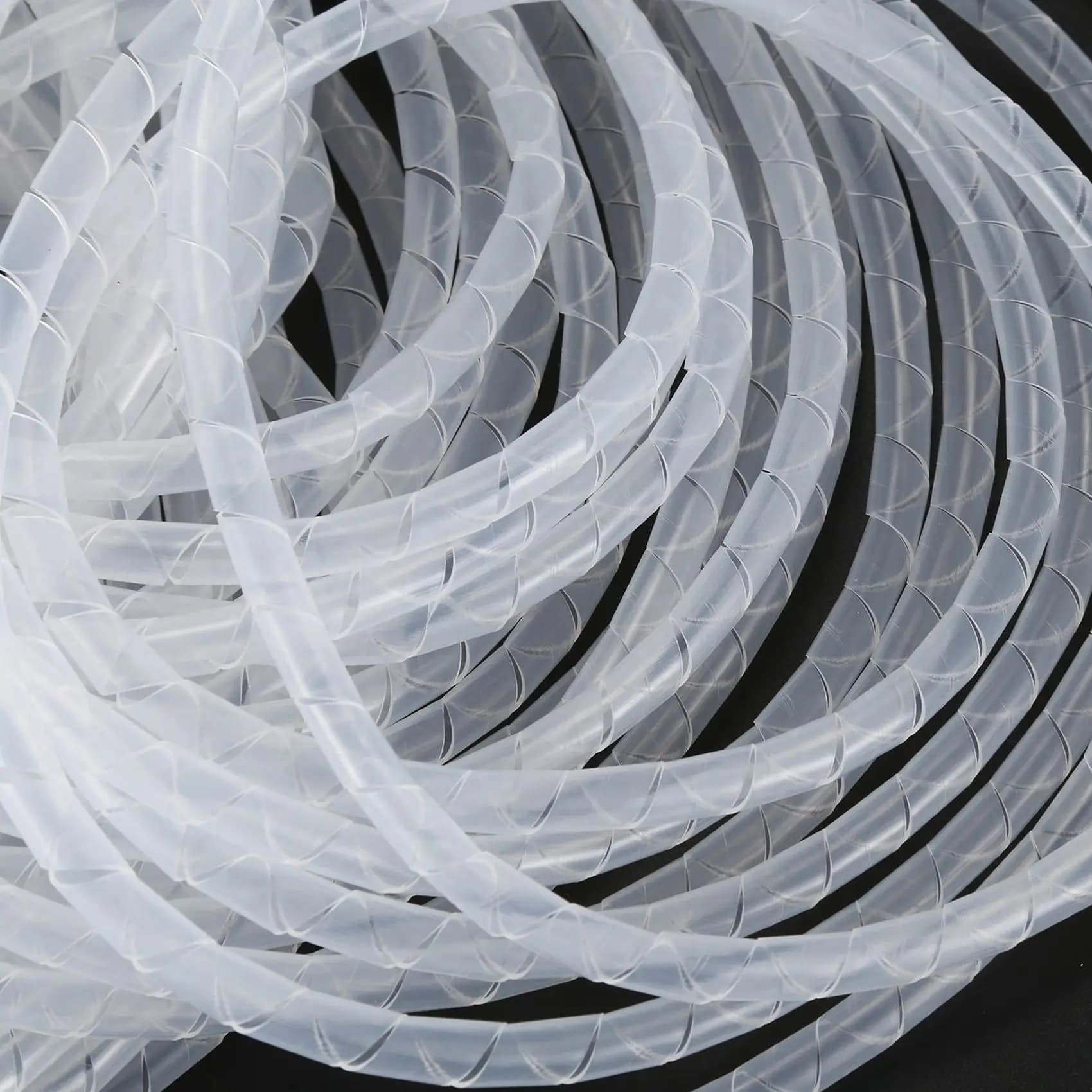 A64K 2X Cavo Organizzatore Gestione Spiral Wrap Band 6Mm Diametro 15M Lunghezza Bianco