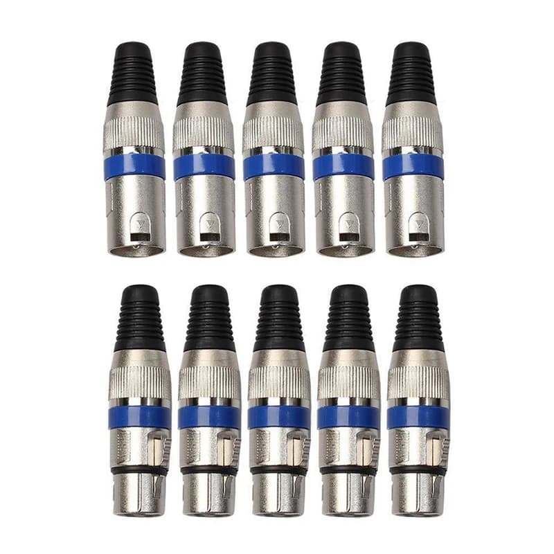 10 connettori XLR a 3 pin maschio e femmina per cavo microfono audio