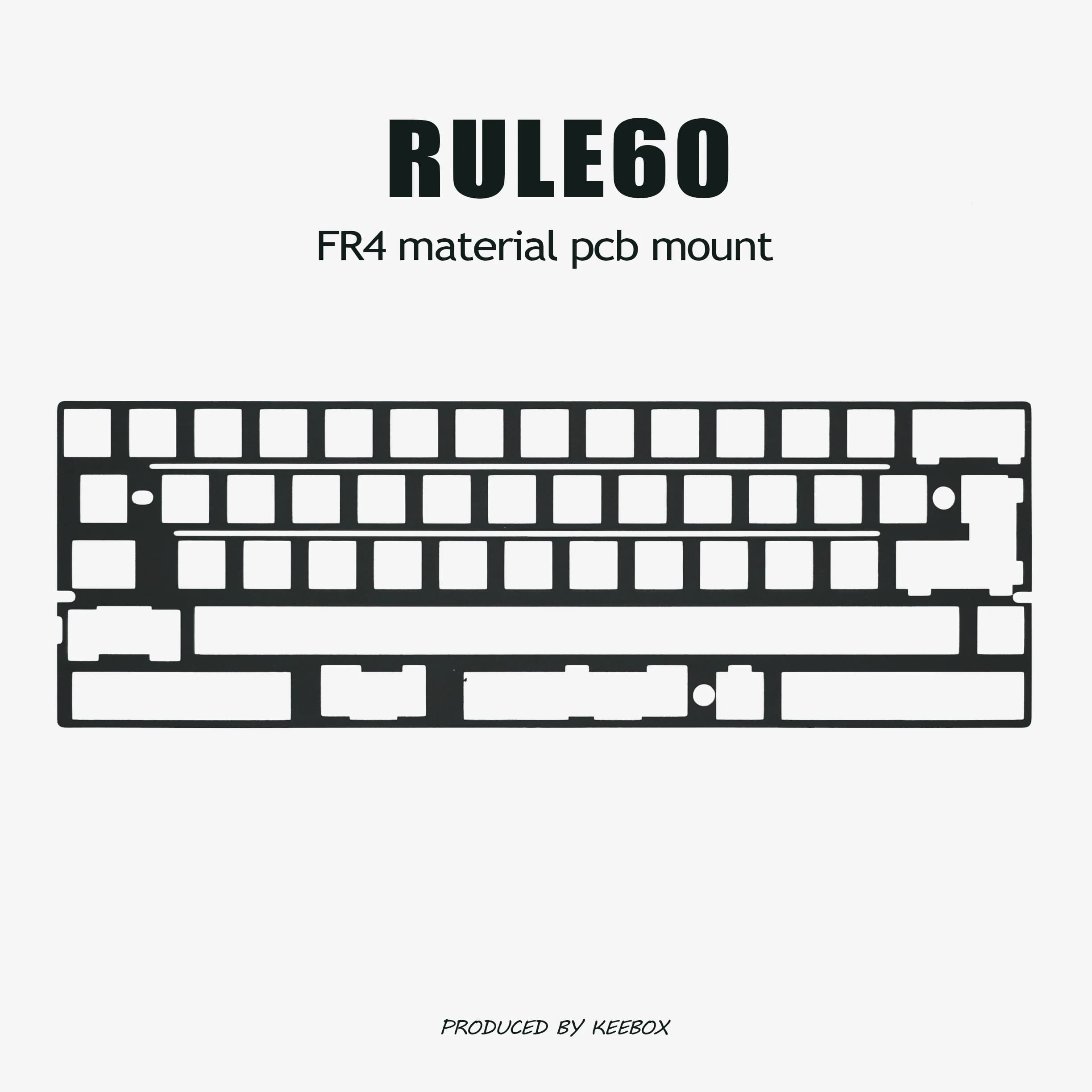 Keebox Rule60 V3 PC Fr4 Piastra di posizionamento personalizzata per tastiera meccanica montata su PCB in alluminio