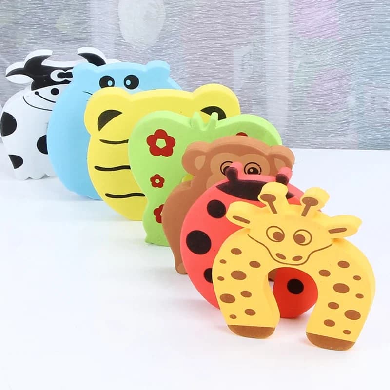Simpatici tappi per porte animali dei cartoni animati-5 pezzi Jammer per porte in Silicone per la cura della sicurezza del bambino, giocattoli perfetti regali per bambini