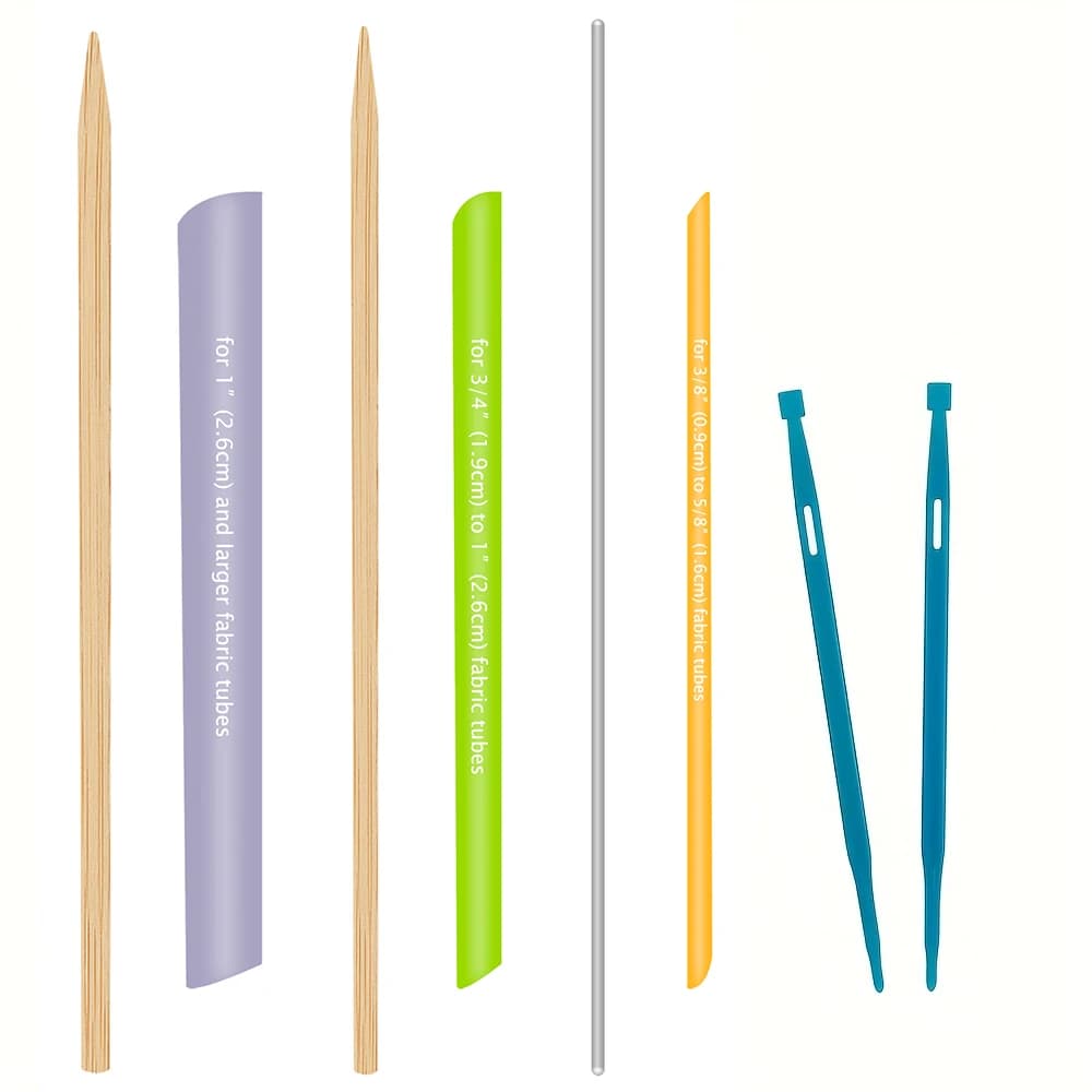 8 pz/set Set di Tessuti A Turner Rapido Dimensioni Assortite Tubo Turner 2 pz Thang Strumenti Per Cucire FAI DA TE Infila Borse Papillon Upturn Strumento